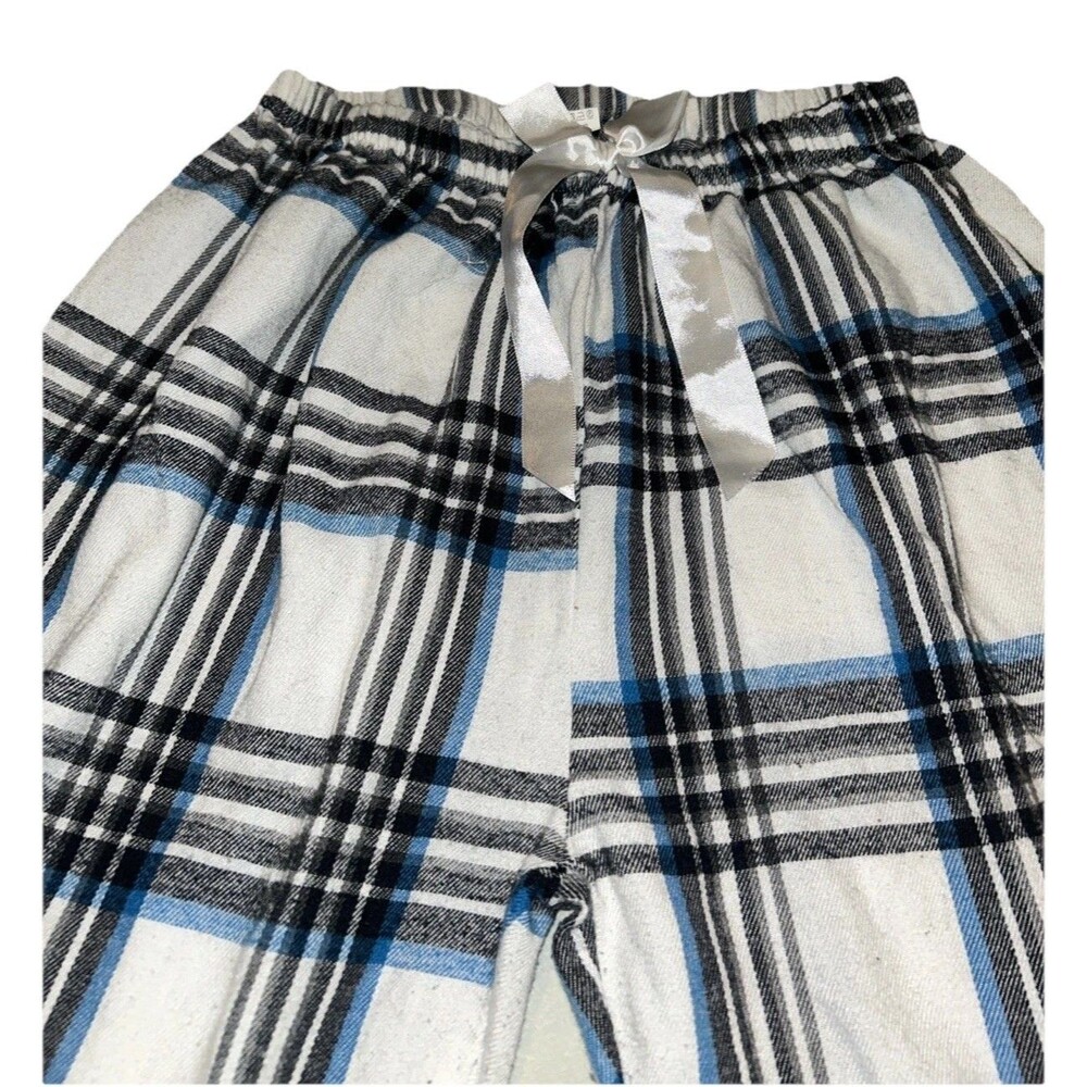 100% Polyester Large Plaid Multicolor Pajama Pants With White Bow Sleepwear